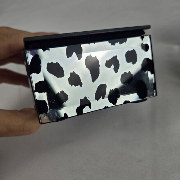 Set of 3 Mirrored Animal Print Boxes Black Velvet Interior Lifts Lift Up - Picture 10 of 12